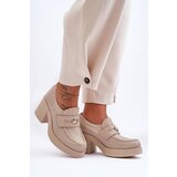 Boto Women's Leather Half-Boots on Heel Beige Dunadia | shoptok.hr