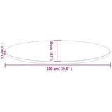  Ploča za stol bijela 100x50x2,5 cm od masivne borovine ovalna | shoptok.hr