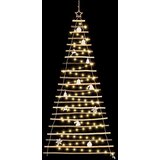 vidaXL Božično drevo med 130 LED Naravna 210 cm polno jesenovo drvo | Shoptok.si