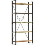 Police za knjige s 5 razina 90 x 30 x 180 cm obnovljeno drvo | shoptok.hr