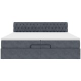 vidaXL Otomanski posteljni okvir z vzmetnicami siv 200x200cm žamet | Shoptok.si