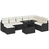 vidaXL Vrtna sedežna garnitura z blazino 9 pcs Črna Poly ratan, (5000135095) | Shoptok.si