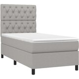  Kreveta s oprugama i madrac svjetlosivi 80x200cm tkanina | shoptok.hr
