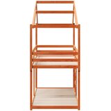 Krevet na kat s krovom voštano smeđi 90x190 cm masivna borovina | shoptok.hr