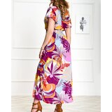 Resti Purple women's long dress with floral print - Clothing | Shoptok.si