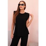 Kesi Włoski Women's set made of viscose with no sleeves and straight trousers black Cijene