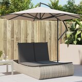 Maison Chic Dvojni Ležalnik - Sončna ležalnik z blazinami svetlo siv poli ratan, (22043280) | Shoptok.si