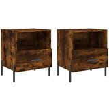 Maison Chic Dvo delni komplet Nočne omarice - Nočne mize dimljen hrast 40x35x47,5 cm inženirski les, (21689508) | Shoptok.si