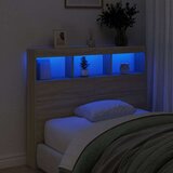 Ormarić za uzglavlje s LED svjetlima boja hrasta 120x17x102 cm | shoptok.hr