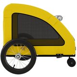 Prikolica za bicikl za ljubimce žuta od tkanine i željeza | shoptok.hr