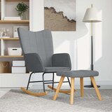  Stolica za ljuljanje s osloncem za noge svjetlosiva od tkanine | shoptok.hr