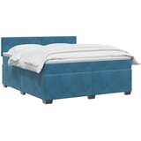  Boxspring krevet s madracem Tamno plava 140 x 200 cm Baršun | shoptok.hr