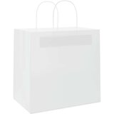  Papirnate vrećice 50 kom s ručkama bijele 26x17x25 cm | shoptok.hr