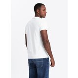 Ombre Men's cotton T-shirt with delicate embroidery - cream | shoptok.hr
