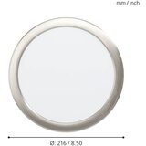 Eglo pametna ugradbena LED svjetiljka Fueva-Z 98844, 16,5 W, Ø21,6 cm, mat nikal, Zigbee | shoptok.hr