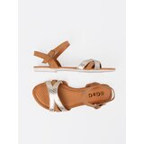 Shelvt Beige glossy sandals | shoptok.hr