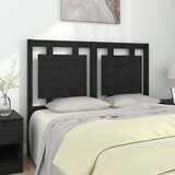  Uzglavlje za krevet crno 125,5 x 4 x 100 cm od masivne borovine | shoptok.hr