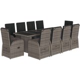  11-dijelni vrtni blagovaonski set s jastucima poliratan sivi | shoptok.hr