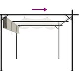  Pergola s pomičnim krovom krem 295 x 292 x 230 cm | shoptok.hr