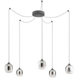  Redo 01-3487 -LED prigušiva luster na sajli KHADI 5xLED/5,2W/230V crna/zadimljena | Eponuda.com