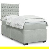  The Living Store Box spring postelja z vzmetnico svetlo siva 100x200 cm žamet - Box Spring Postelja, (21516227) | Shoptok.si