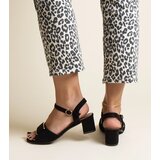 Gemre Black low block heel sandals Frederica Cijene