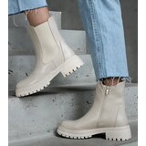 Gemre Beige insulated ankle boots with zipper eco leather Alia | Shoptok.si