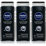 Nivea Men Active Clean gel za tuširanje za muškarce 3 x 500 ml (ekonomično pakiranje) Cijene