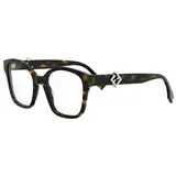 Diamonds Havana Squared Eyeglasses ONE SIZE (52) Havana/Kristalna