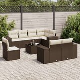  9-dijelni set vrtnih sofa s jastucima poliratan smeđi | shoptok.hr
