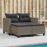 Maison Chic Vrtni kavč - Zunanji kavč dvosed s stolčki siv poli ratan, (22041841) | Shoptok.si