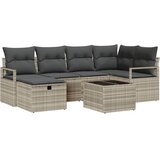  Set sofe 7 kom. 6-Broj sjedala Svijetlo siva poliratan | shoptok.hr
