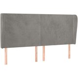  Vzglavje z ušesi svetlo sivo 163x23x118/128 cm žamet, (20792631) | Shoptok.si