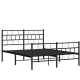  Metalni okvir kreveta uzglavlje i podnožje crni 135x190 cm | shoptok.hr
