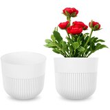 KADAX cvetlični lonec, pokrov za cvetlični lonec, 15 cm, plastika, okrogel, rebrast, bel, (5000346068) | Shoptok.si