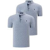 Dewberry DUO SET T8560 MENS T-SHIRT-GREY-GREY Cene