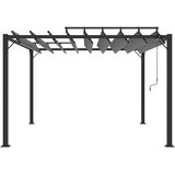  Sjenica s rešetkastim krovom 3x3 m antracit tkanina i aluminij | shoptok.hr