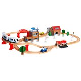 Kinder Home Dečiji drveni voz 88 delova, lokomotiva sa baterijom, 3+ | Eponuda.com