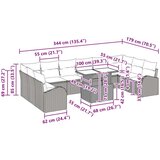 vidaXL set od 11 komada sofa za vrt s jastučićima smeđi poli ratan | shoptok.hr