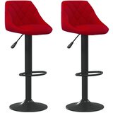 vidaXL Barski stolčki 2 kosa vinsko rdeč žamet, (20968557) | Shoptok.si
