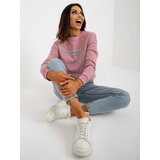 Fashion Hunters Dusty pink hoodie with print Cene
