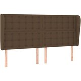 vidaXL Uzglavlje s ušima tamnosmeđi 203x23x118/128 cm od tkanine | shoptok.hr