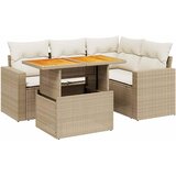  5-dijelni vrtni set sofa s jastucima bež od poliratana | shoptok.hr