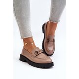 VINCEZA Women's Beige Faux Leather Moccasins Ledda | Shoptok.si