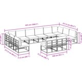 vidaXL Sjedeća garnitura za vrt 12 pcs Crna 423 x 211.5 x 71 cm | shoptok.hr
