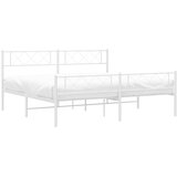  Metalni okvir kreveta uzglavlje i podnožje bijeli 193x203 cm | shoptok.hr