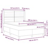 Box Postelja z vzmetnico in LED modra 140x200 cm tkanina, (22049838) | Shoptok.si