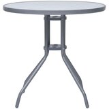  Vrtni stol svjetlosivi 80 cm od čelika i stakla | shoptok.hr