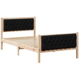  okvir za krevet s uzglavljem crna 100 x 200 cm tkanina | shoptok.hr