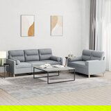 The Living Store Sedežna garnitura 4-delna z vzglavniki svetlo sivo blago - Sedežna Garnitura, (21657929) | Shoptok.si